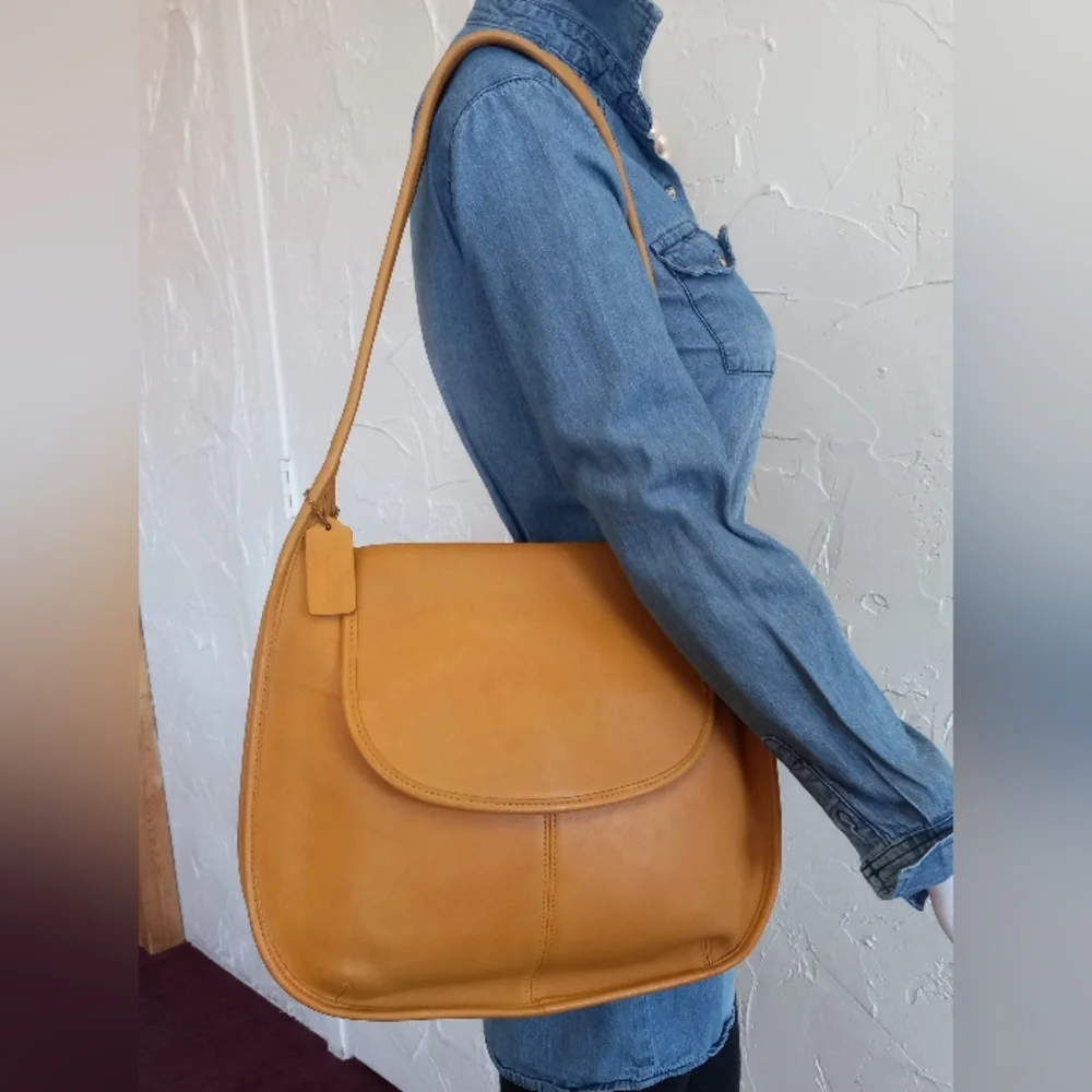 Coach ORIGINALS Large Ergo Flap Bag In Mustard #9029 - Picture 15 of 15